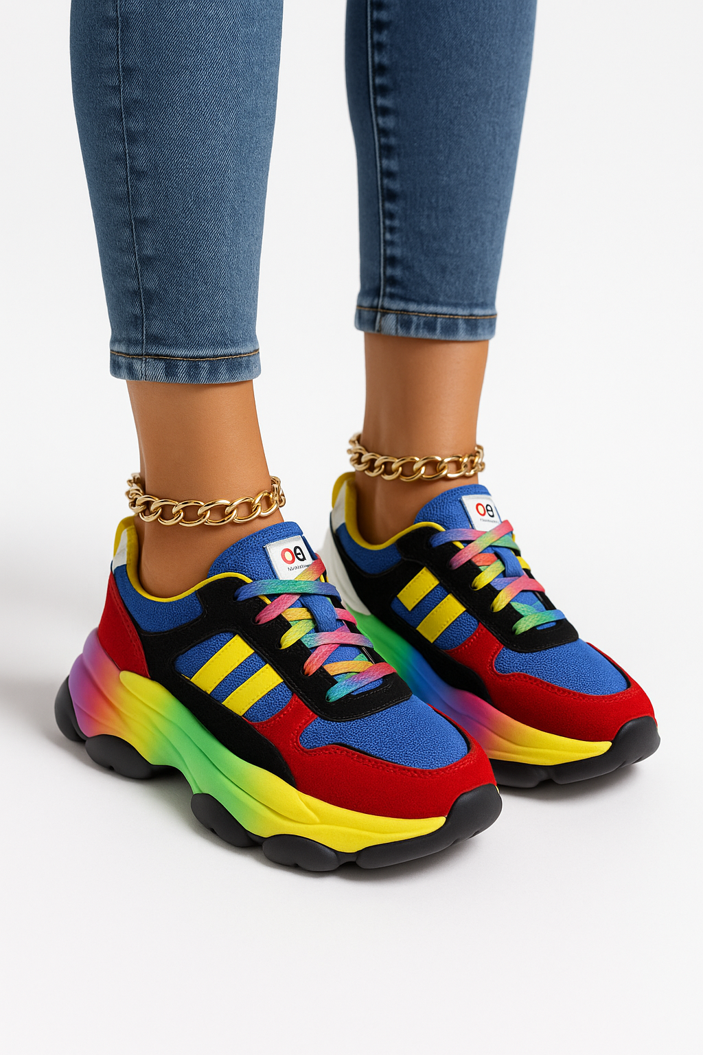 Wielokolorowe buty damskie